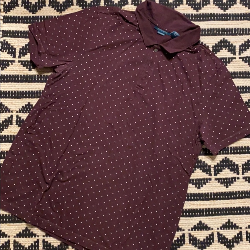 Perry Ellis Maroon Short Sleeve Polo